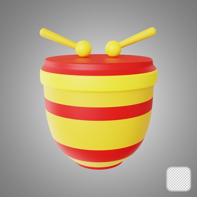 Drum element chinese new year 3d illustrations