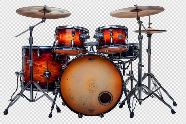 Drum kit geïsoleerd op transparante achtergrond drum set png generatieve ai.