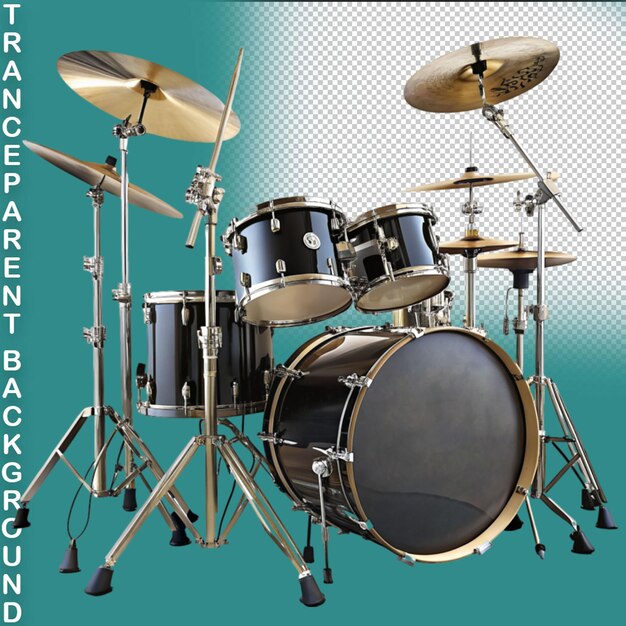 PSD drum kit on transparent background