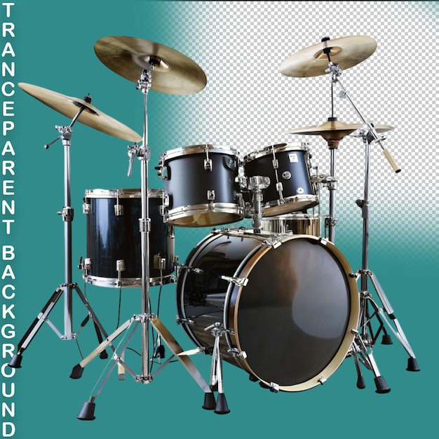 PSD drum kit on transparent background