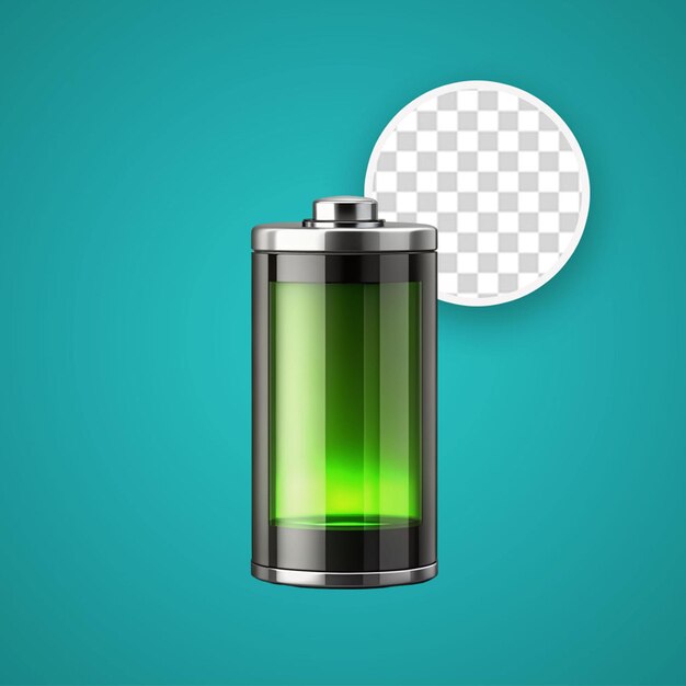 PSD dry cell battery isolated on transparent background