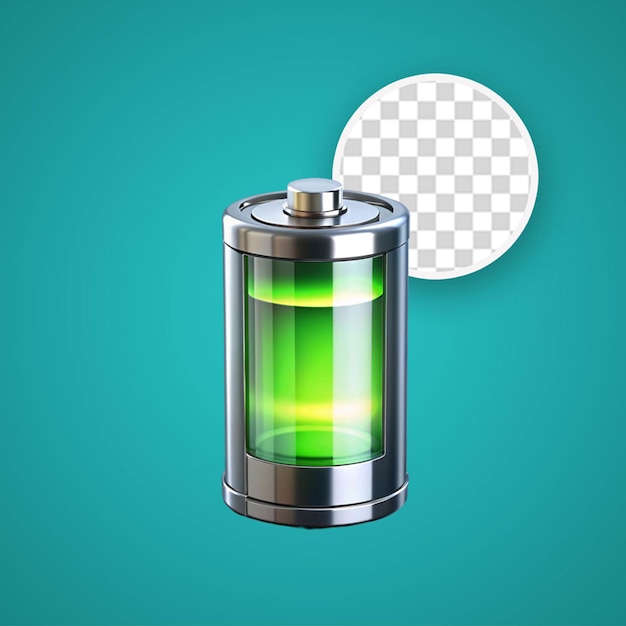 PSD dry cell battery isolated on transparent background