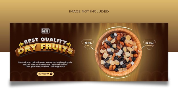 Dry fruits social media banner cover template design