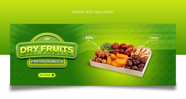 Dry fruits social media banner cover template