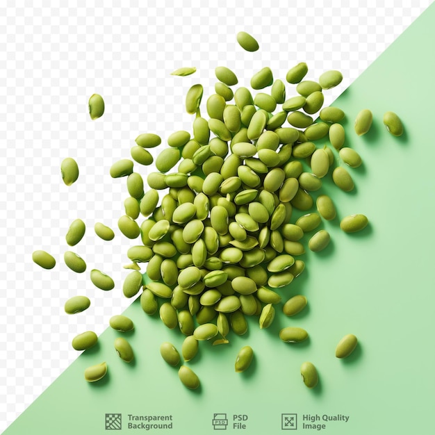 PSD dry green peas on transparent background