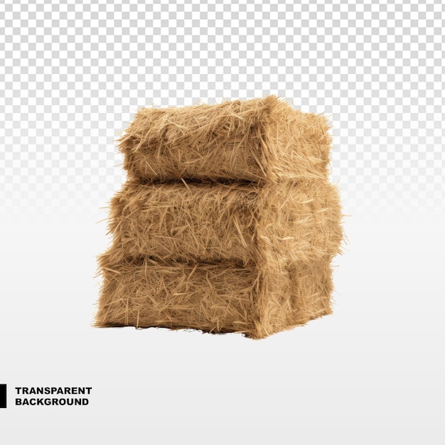 PSD dry haystack isolated on transparent background