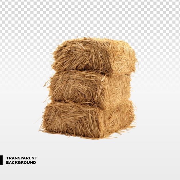 PSD dry haystack isolated on transparent background