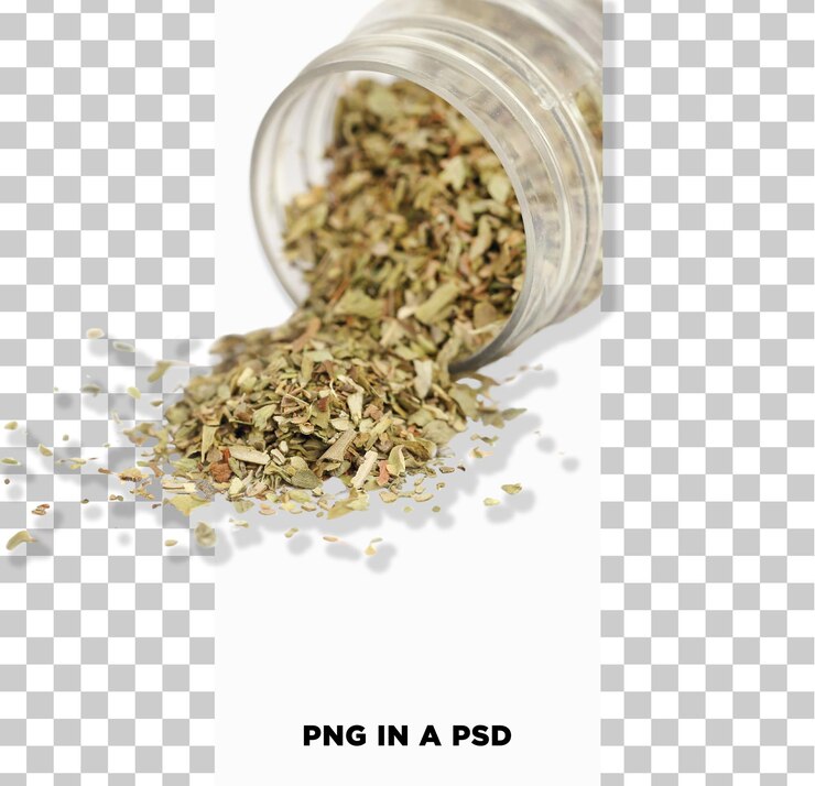PSD dry oregano over white background