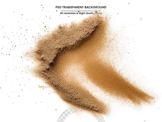 PSD dry soil explosion on white background