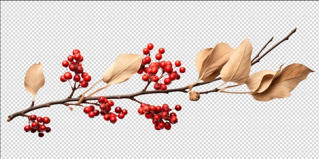 PSD dry twigs with berries artificial intelligence generative