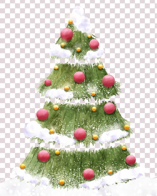 PSD drzewa bożonarodzeniowe na akwarelach
