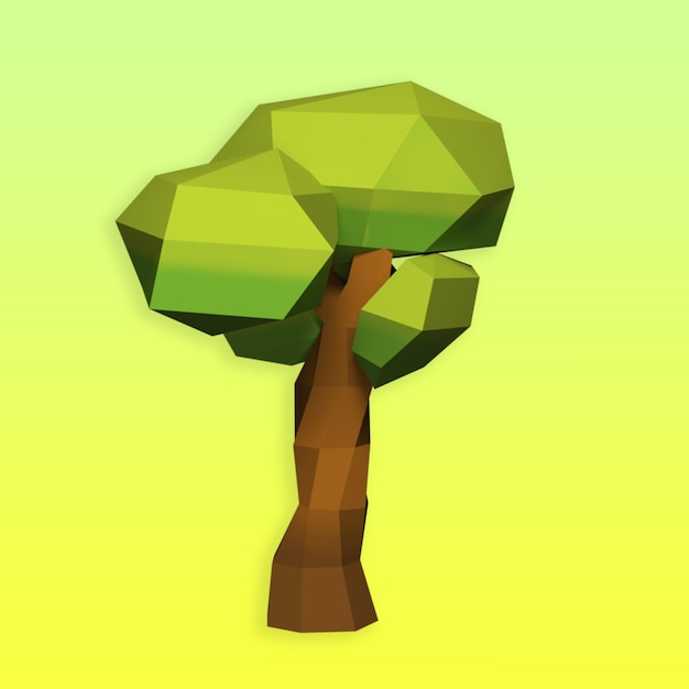 PSD drzewo 3d lowpoly