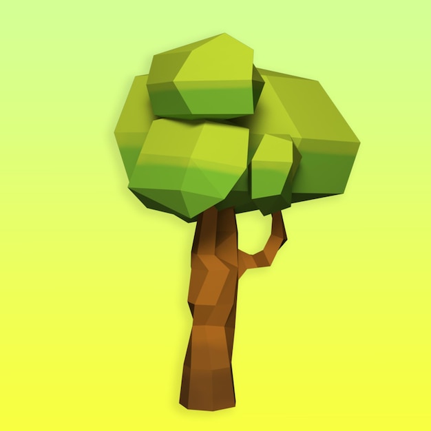 PSD drzewo 3d lowpoly