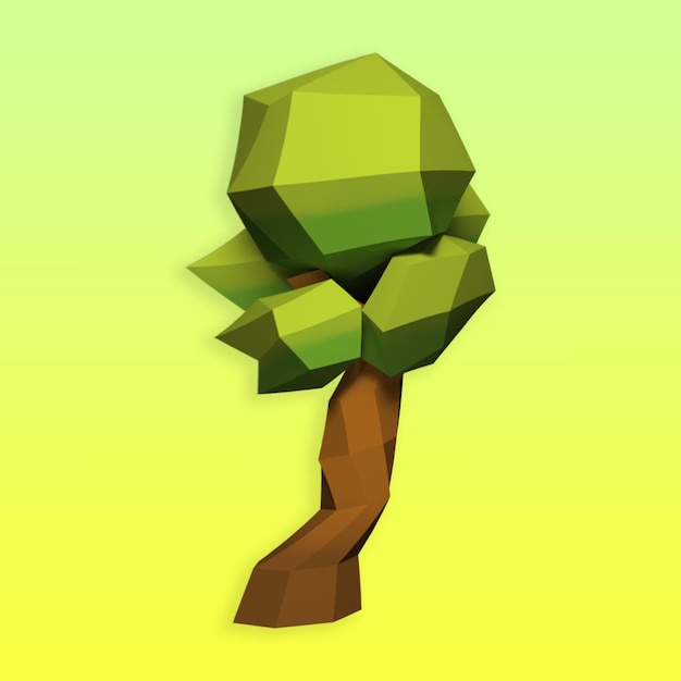 Drzewo 3d Lowpoly