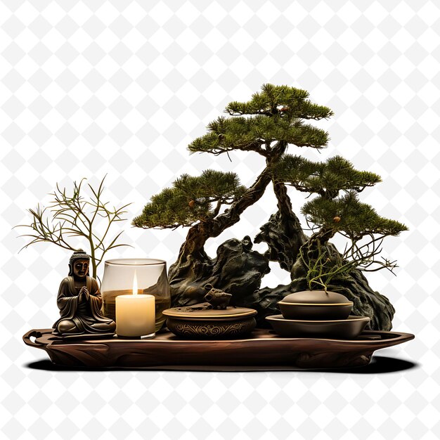 Drzewo Bonsai I Tacę Z Drzewami Bonsai
