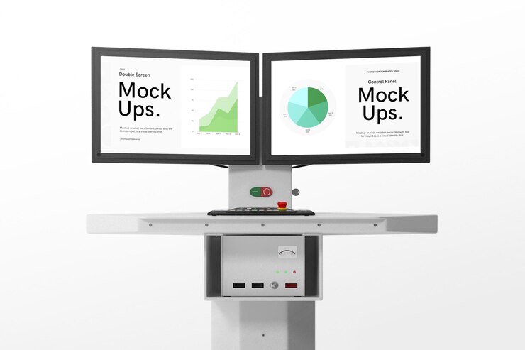 PSD dual monitor mockup psd template