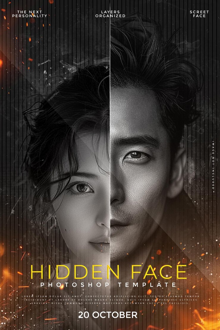PSD dual portrait photo effect