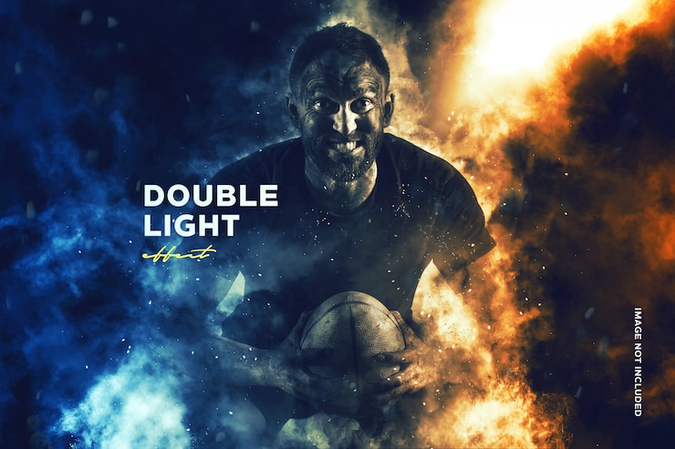PSD dubbel lichtfotografie-effect