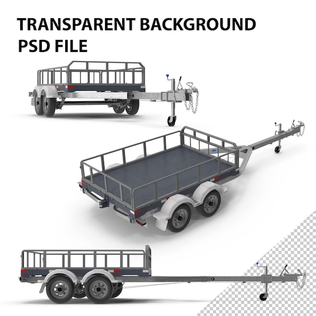 PSD dubbelassige aanhangwagen png