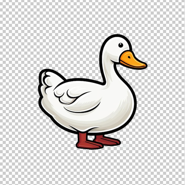 PSD duck in doodle simple style png