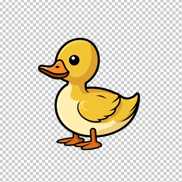 Duck in doodle simple style png