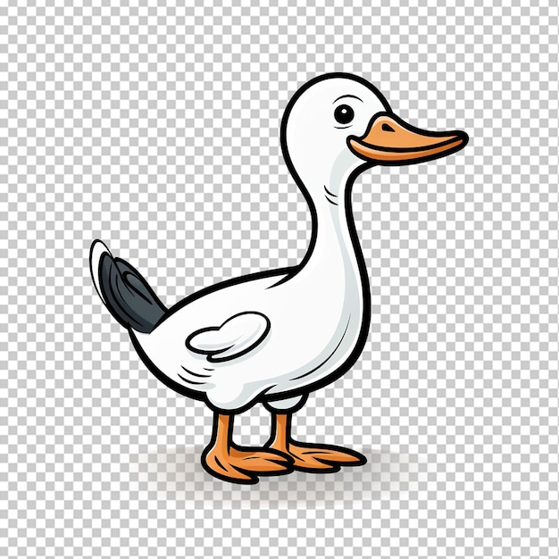 Duck in doodle simple style png