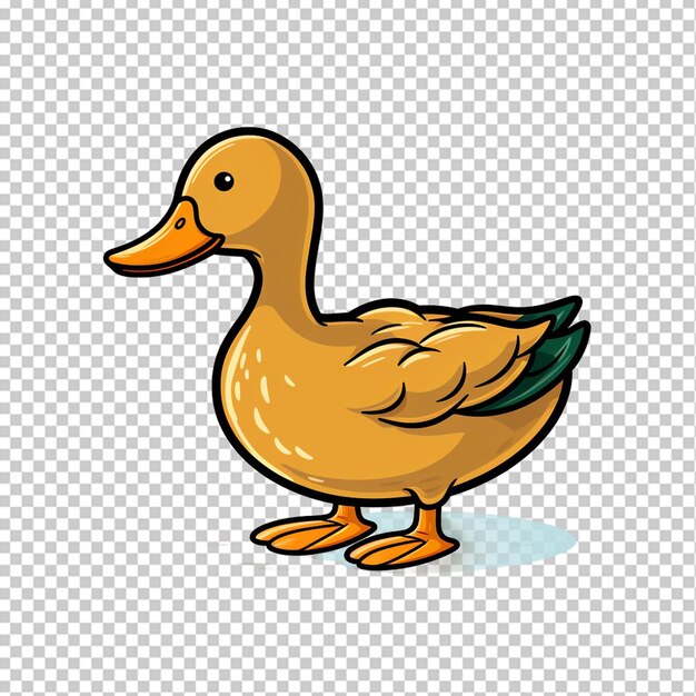 Duck in doodle simple style png