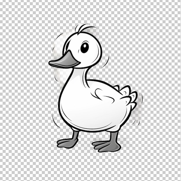 Duck in doodle simple style png