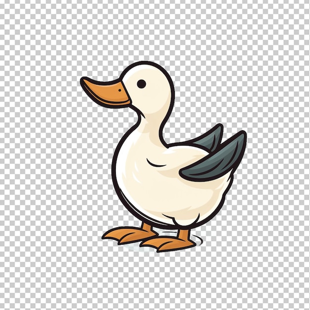 Duck in doodle simple style png