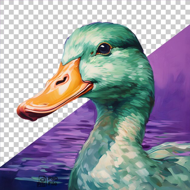 PSD duck in front isolated on transparent background png file