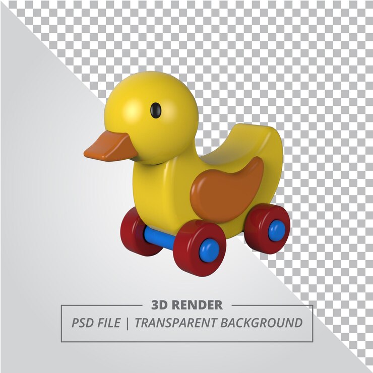 PSD duck toys isolated 3d render