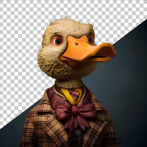 PSD a duck wearing a suit on dark background include png file