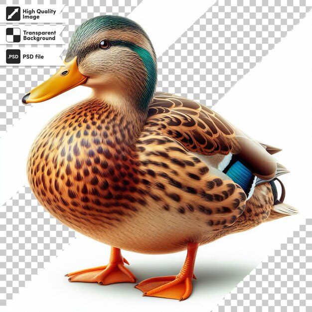 PSD a duck with a bag in its mouth