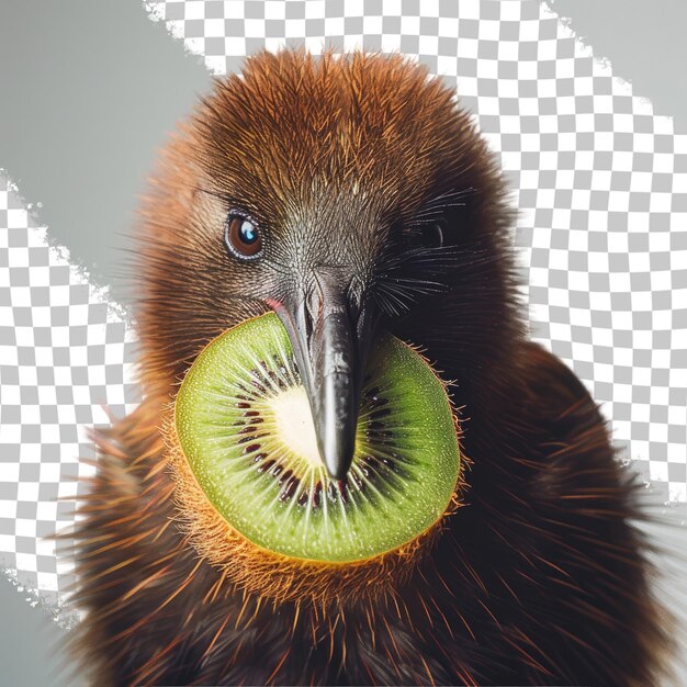 PSD a duck with a kiwi on its head