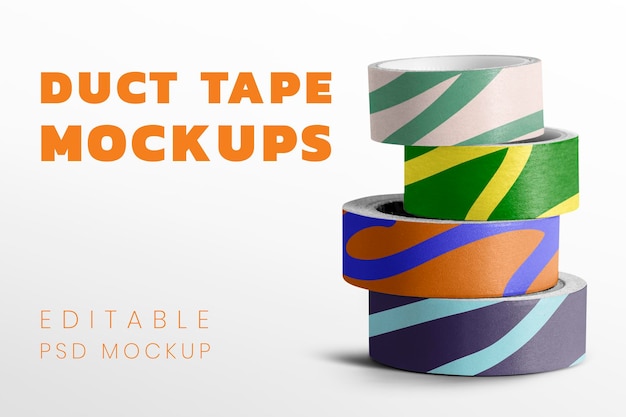 PSD duct tape pile mockup design