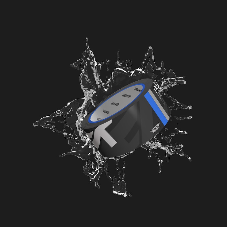 PSD duct tape with splash mockup
