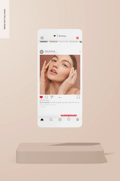 Duidelijk bericht instagram mockup vooraanzicht