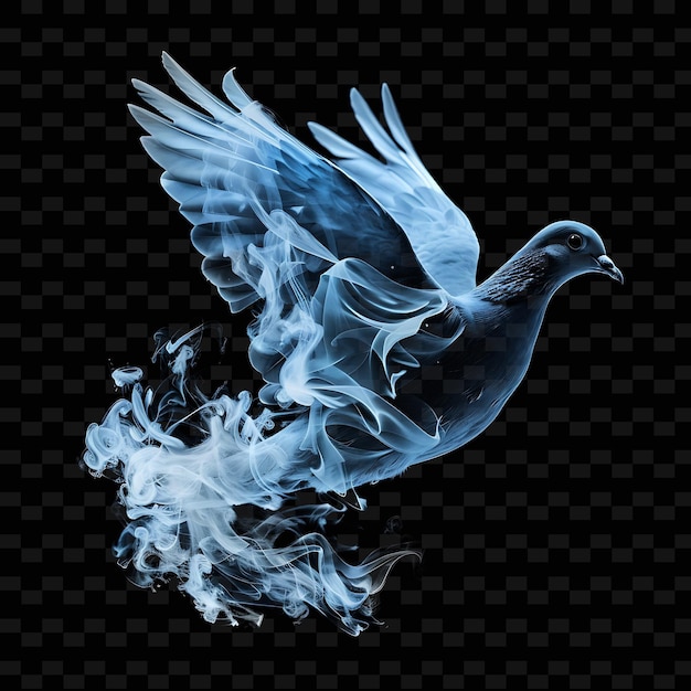PSD duif gevormd in de lucht materiaal ondoorzichtig met blauwe vloeistof versier dieren abstracte vorm kunst collecties