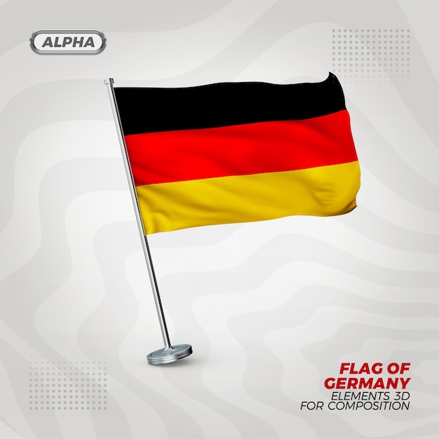 Duitsland realistische 3D-getextureerde vlag