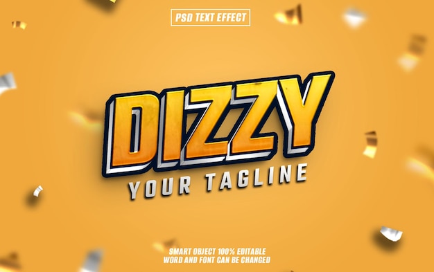 duizelig tekst-effect lettertype bewerkbare typografie 3D-tekst