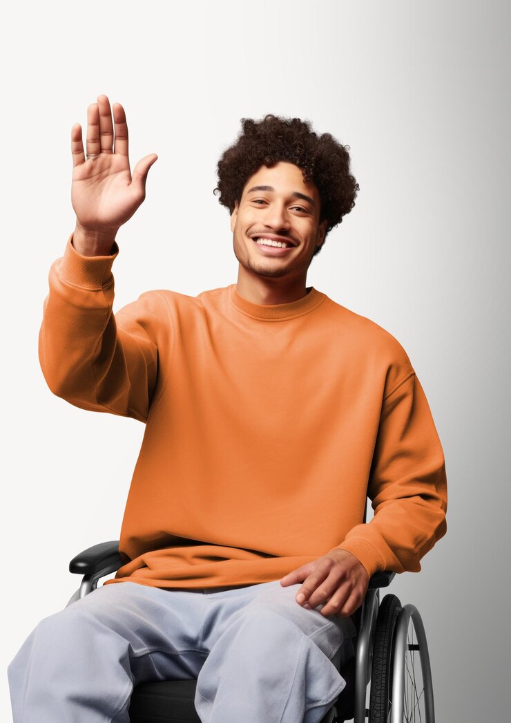PSD dull orange sweater mockup psd