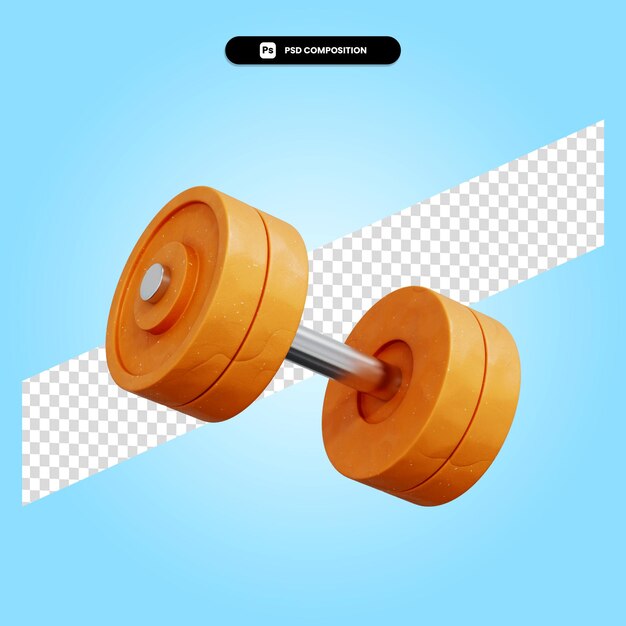 Dumbbell 3d render illustration isolated