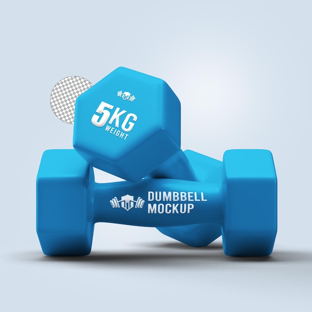 PSD dumbbell mockup op doorzichtige achtergrond