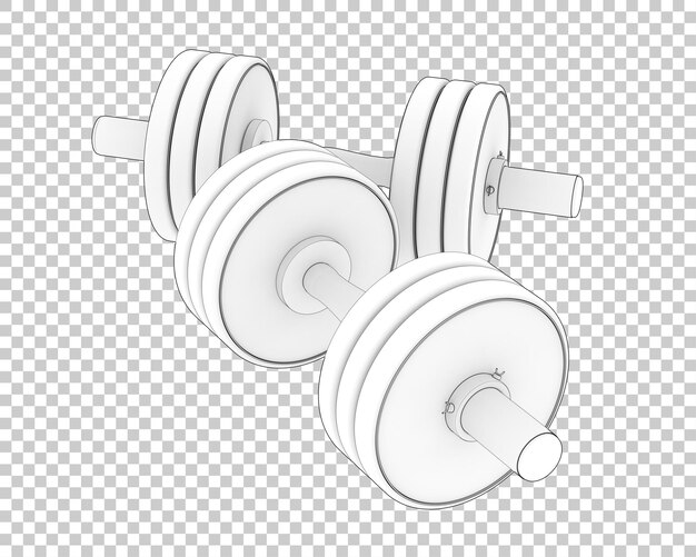 PSD dumbbell on transparent background 3d rendering illustration