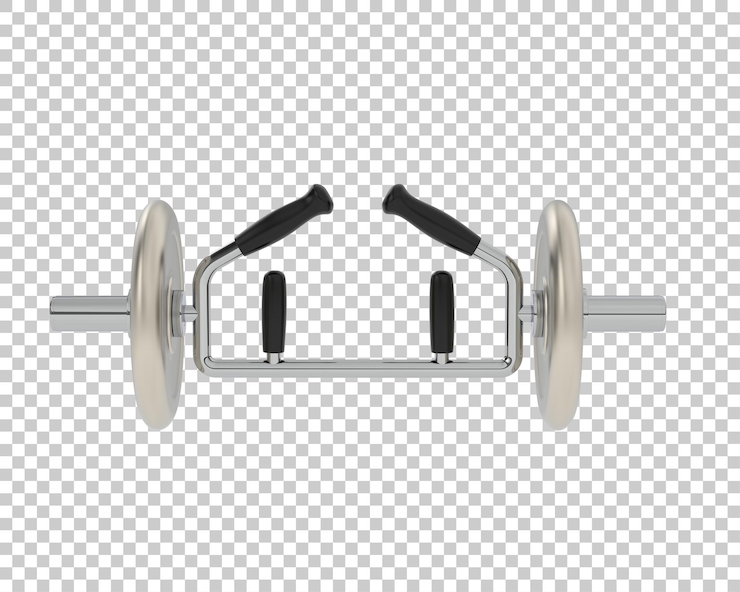 PSD dumbbell on transparent background 3d rendering illustration
