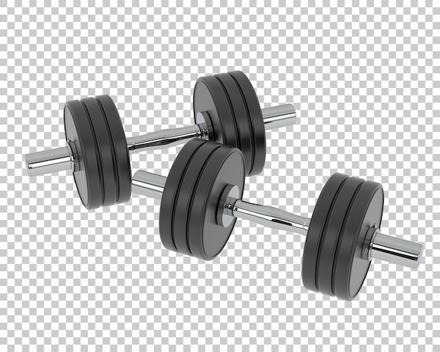 Dumbbell on transparent background 3d rendering illustration