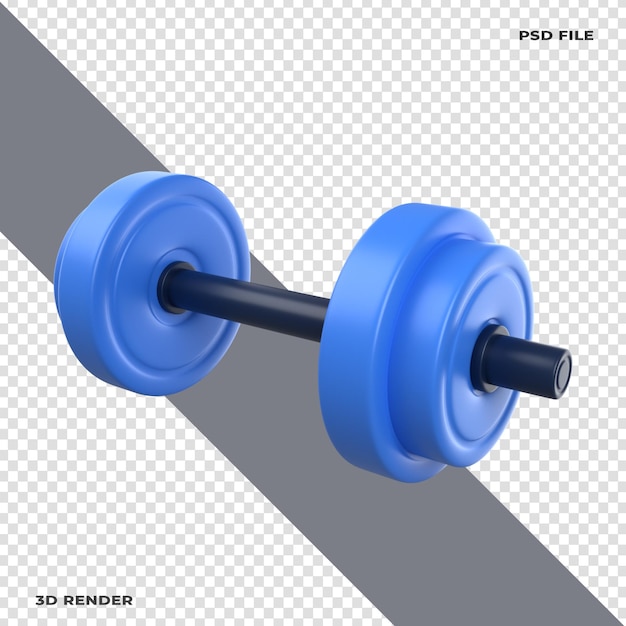 Dumbbells 3D Illustration Rendered on transparent background