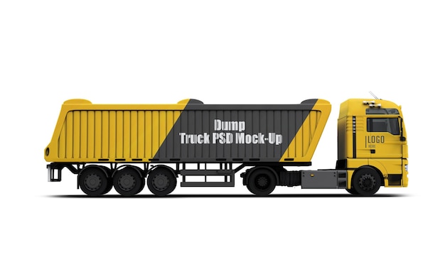 PSD dump truck psd mockup