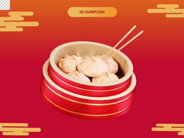 PSD dumpling 3d icon