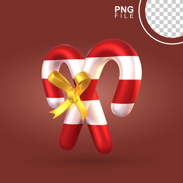 PSD Дуэт 3d candy canes с луком